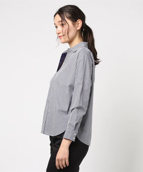 Furryrate（ファーリーレート）の「抜き衿ロングカフスシャツ		 		（シャツ/ブラウス・レディース・ストライプ/オフホワイト/チェック・FREE）」の5枚目の写真