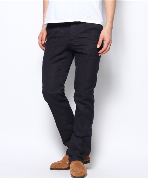 KATHARINE HAMNETT LONDON （キャサリンハムネットロンドン）の「コットンリネントリコチン（スラックス・メンズ・ホワイト/ネイビー・SMALL/MEDIUM/LARGE）」の3枚目の写真