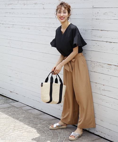 INGNI（イング）の「サッシュ付ツイルワイド／パンツ（その他パンツ・レディース・ブラウン/カーキ/キャメル/マスタード/ボルドー/ブラック・MEDIUM）」の5枚目の写真