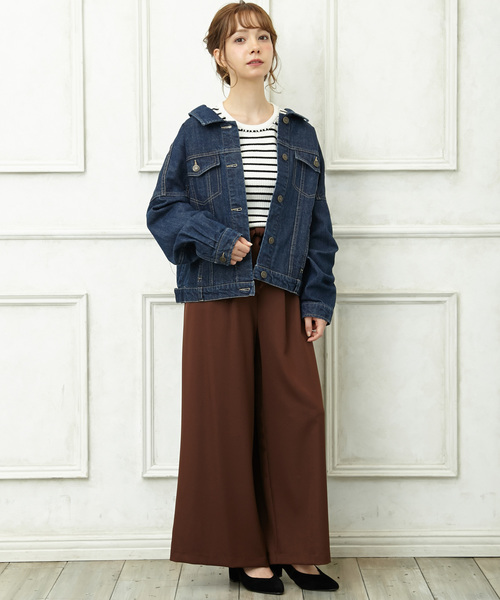 INGNI（イング）の「サッシュ付ツイルワイド／パンツ（その他パンツ・レディース・ブラウン/カーキ/キャメル/マスタード/ボルドー/ブラック・MEDIUM）」の3枚目の写真