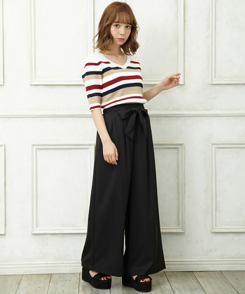 INGNI（イング）の「サッシュ付ツイルワイド／パンツ（その他パンツ・レディース・ブラウン/カーキ/キャメル/マスタード/ボルドー/ブラック・MEDIUM）」の2枚目の写真