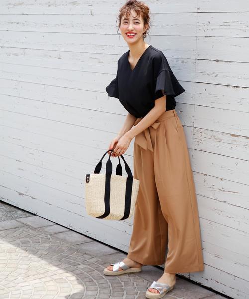 INGNI（イング）の「サッシュ付ツイルワイド／パンツ（その他パンツ・レディース・ブラウン/カーキ/キャメル/マスタード/ボルドー/ブラック・MEDIUM）」の16枚目の写真