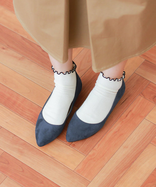 menue(メヌエ)の「シンプル キレイ見え 16カラー ポインテッドトゥ ローヒール フォーマル パンプス(パンプス)」|ネイビー