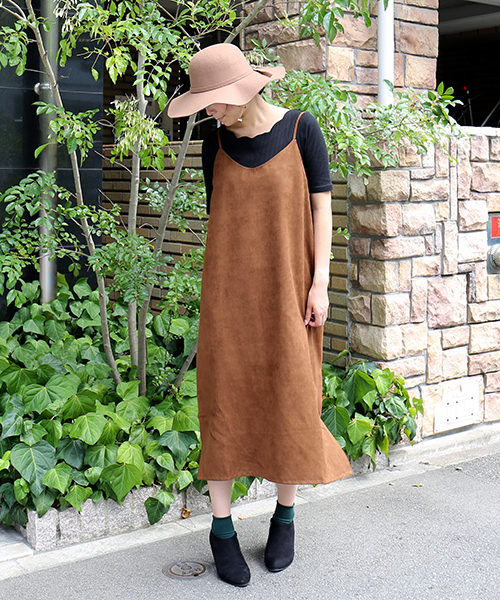 n'ee-ne（ネーネ）の「ジャンパースカート（ジャンパースカート・レディース・ブラウン/カーキ・M/L）」の3枚目の写真