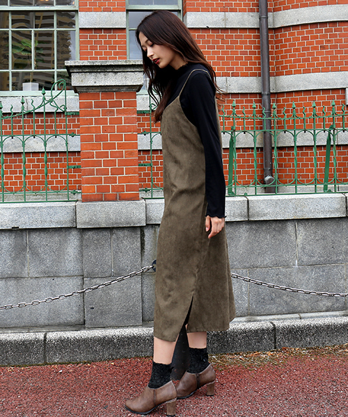 n'ee-ne（ネーネ）の「ジャンパースカート（ジャンパースカート・レディース・ブラウン/カーキ・M/L）」の5枚目の写真