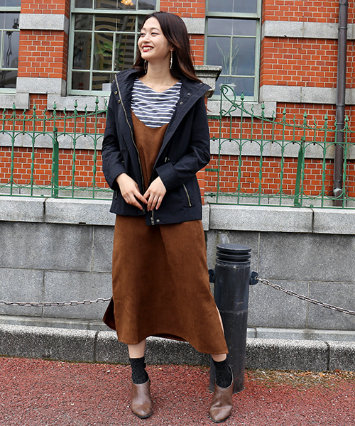 n'ee-ne（ネーネ）の「ジャンパースカート（ジャンパースカート・レディース・ブラウン/カーキ・M/L）」の10枚目の写真