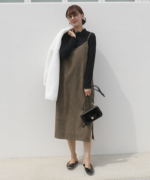 n'ee-ne（ネーネ）の「ジャンパースカート（ジャンパースカート・レディース・ブラウン/カーキ・M/L）」の16枚目の写真