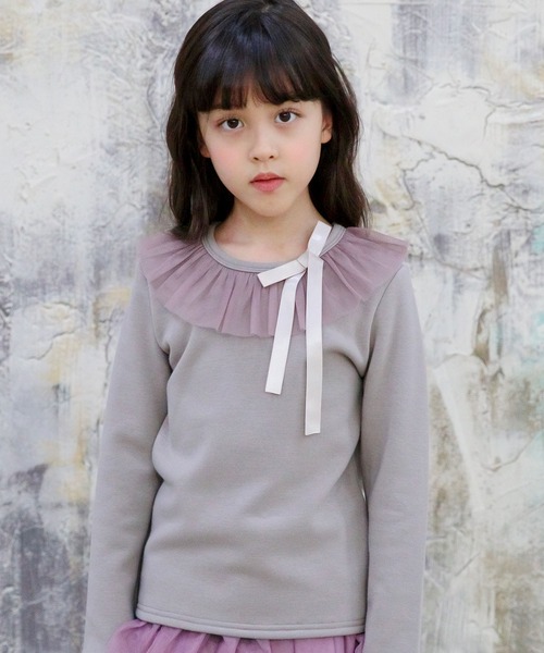 Bee des Bee(ビーデスビー)の「裏起毛 長袖デザイントップス(Tシャツ/カットソー・キッズ・ネイビー/グレー/グレー系その他/ブラック/ブルー系その他/グレー系その他2/チャコール/ブルーグレー/ダークブラウン/ピンクベージュ/ホワイト/ブラック系・90cm/100cm/110cm/120cm/130cm/140cm/150cm)」の12枚目の写真
