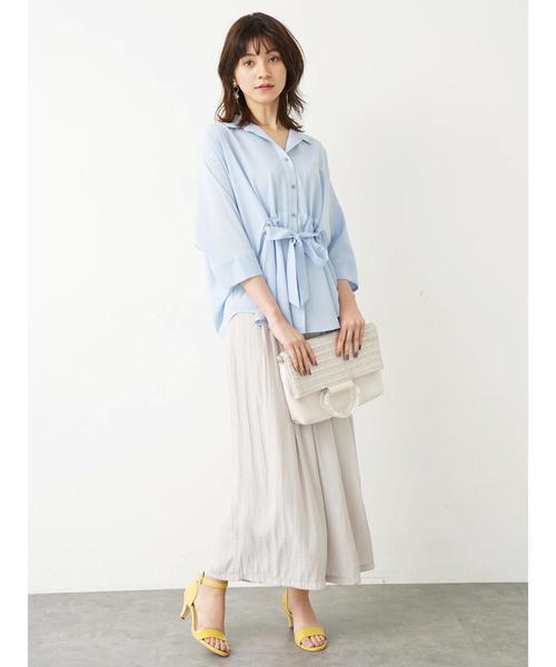 YECCA VECCA（イェッカヴェッカ）の「シルキーギャザーワイドパンツ ●（その他パンツ・レディース・ライトグレー/ネイビー/ブラウン/サックスブルー・FREE）」の21枚目の写真