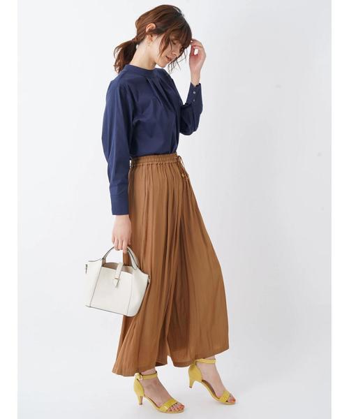YECCA VECCA（イェッカヴェッカ）の「シルキーギャザーワイドパンツ ●（その他パンツ・レディース・ライトグレー/ネイビー/ブラウン/サックスブルー・FREE）」の19枚目の写真