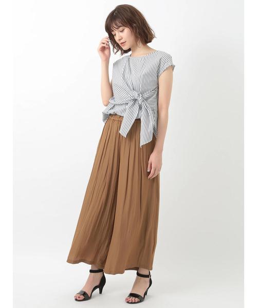 YECCA VECCA（イェッカヴェッカ）の「シルキーギャザーワイドパンツ ●（その他パンツ・レディース・ライトグレー/ネイビー/ブラウン/サックスブルー・FREE）」の16枚目の写真