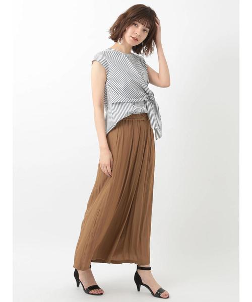 YECCA VECCA（イェッカヴェッカ）の「シルキーギャザーワイドパンツ ●（その他パンツ・レディース・ライトグレー/ネイビー/ブラウン/サックスブルー・FREE）」の15枚目の写真