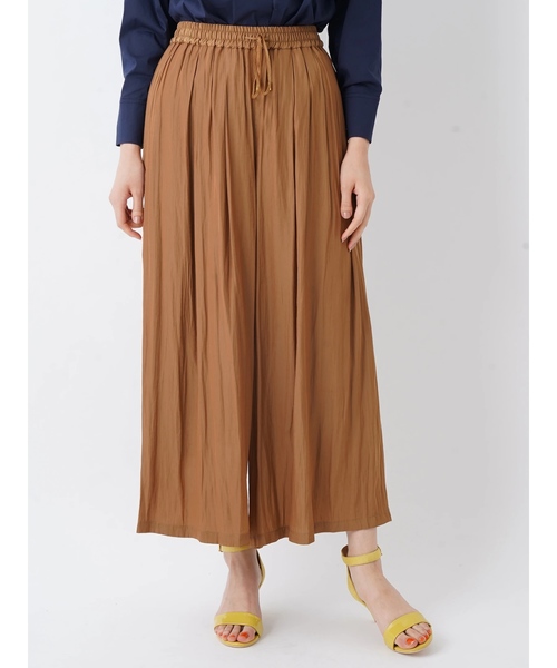 YECCA VECCA（イェッカヴェッカ）の「シルキーギャザーワイドパンツ ●（その他パンツ・レディース・ライトグレー/ネイビー/ブラウン/サックスブルー・FREE）」の3枚目の写真