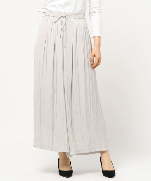 YECCA VECCA（イェッカヴェッカ）の「シルキーギャザーワイドパンツ ●（その他パンツ・レディース・ライトグレー/ネイビー/ブラウン/サックスブルー・FREE）」の8枚目の写真