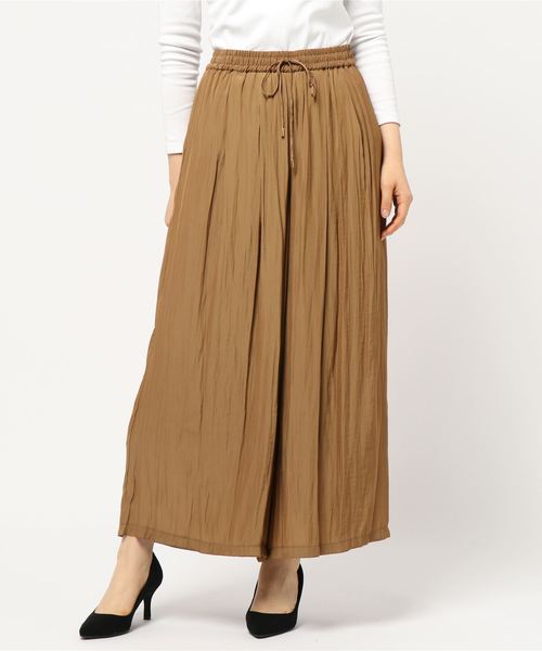 YECCA VECCA（イェッカヴェッカ）の「シルキーギャザーワイドパンツ ●（その他パンツ・レディース・ライトグレー/ネイビー/ブラウン/サックスブルー・FREE）」の7枚目の写真