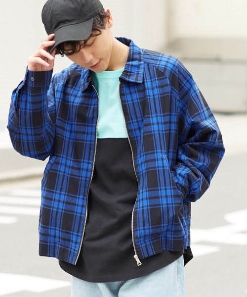 improves(インプローブス)の「チェック柄スウィングトップ(ブルゾン)」|ブルー