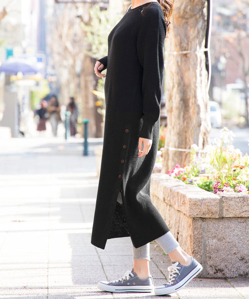 KOBE LETTUCE（コウベレタス）の「サイドボタン付きワッフル編み