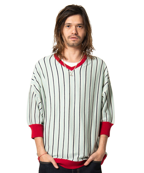 glamb�i�O�����j�́uCoen big stripe knit / �R�[�G���r�b�O�X�g���C�v�j�b�g�i�j�b�g/�Z�[�^�[�j�v�b�u���[