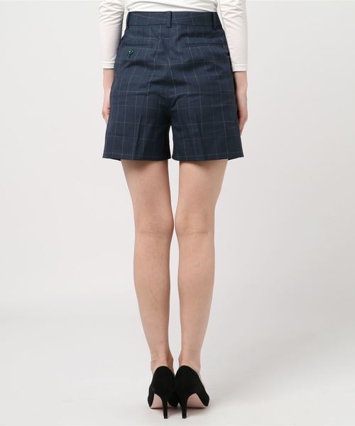 JOHN LAWRENCE SULLIVAN（ジョンローレンスサリバン）の「GLEN CHECK PLEATED SHORTS（その他パンツ・レディース・ネイビー/グレー・SMALL/MEDIUM）」の3枚目の写真