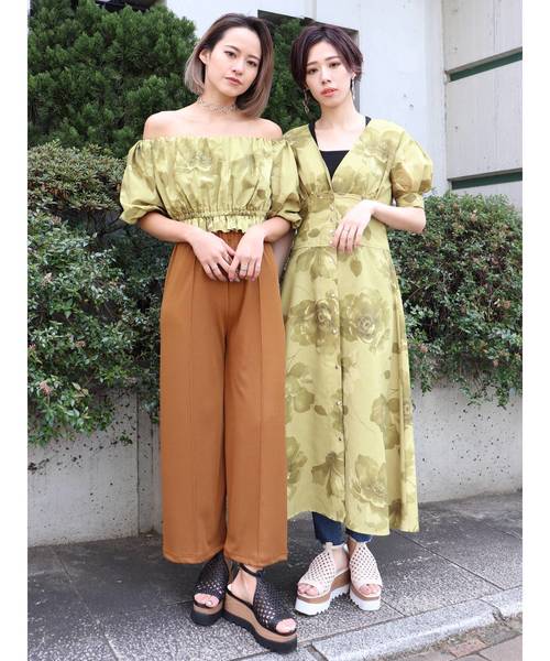 MURUA（ムルーア）の「ドリーフラワーガウンワンピース（ワンピース・レディース・ブラウン/マスタード・FREE）」の7枚目の写真