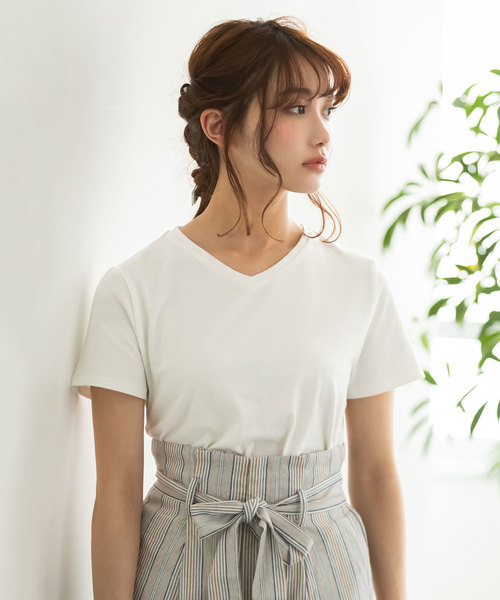 夢展望(ユメテンボウ)の「綿混ストレッチシンプルクルーorVネックTシャツ(Tシャツ/カットソー・レディース・ホワイト系その他/グリーン系その他/グレー系その他2/ブルー系その他3/その他/グレー系その他/パープル系その他/ホワイト系その他2/グリーン系その他2/パープル系その他2/その他2/ブラウン系その他/ピンク系その他/ブラック系その他2/ブルー系その他2/ピンク系その他2/ブラック系その他/ブルー系その他/ブラウン系その他2/ブルー系その他4・LARGE/MEDIUM)」の1枚目の写真