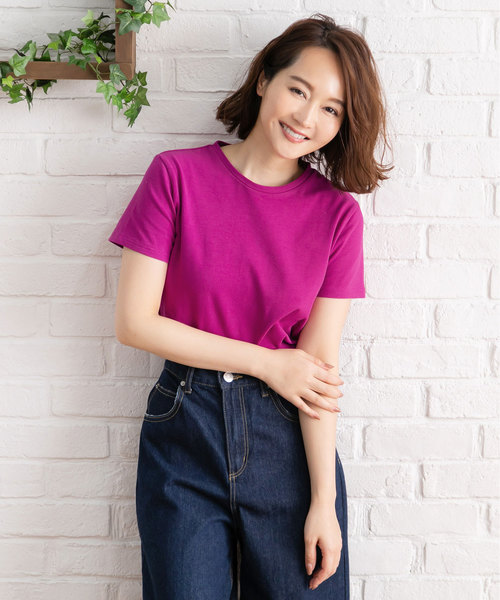 夢展望(ユメテンボウ)の「綿混ストレッチシンプルクルーorVネックTシャツ(Tシャツ/カットソー・レディース・ホワイト系その他/グリーン系その他/グレー系その他2/ブルー系その他3/その他/グレー系その他/パープル系その他/ホワイト系その他2/グリーン系その他2/パープル系その他2/その他2/ブラウン系その他/ピンク系その他/ブラック系その他2/ブルー系その他2/ピンク系その他2/ブラック系その他/ブルー系その他/ブラウン系その他2/ブルー系その他4・LARGE/MEDIUM)」の16枚目の写真