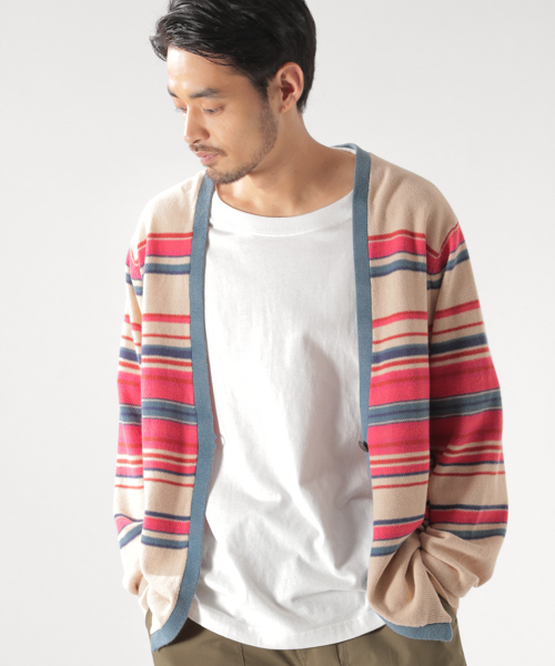 Bayflow ベイフロー の コットンリネンマルチボーダーカーディガン カーディガン ボレロ Wear