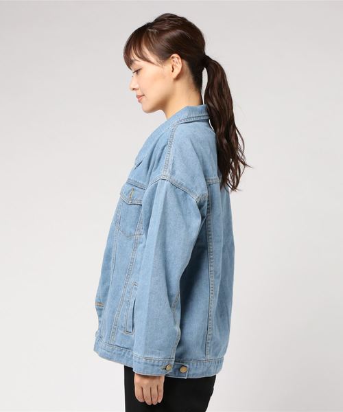 c.u.l(シーユーエル)の「【c.u.l】Gジャン オーバーサイズデニムジャケット ビッグシルエット chw758(デニムジャケット・レディース・ブルー・FREE)」の19枚目の写真