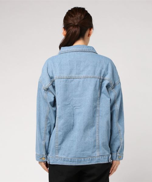 c.u.l(シーユーエル)の「【c.u.l】Gジャン オーバーサイズデニムジャケット ビッグシルエット chw758(デニムジャケット・レディース・ブルー・FREE)」の20枚目の写真