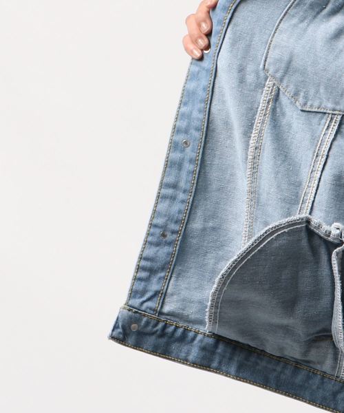 c.u.l(シーユーエル)の「【c.u.l】Gジャン オーバーサイズデニムジャケット ビッグシルエット chw758(デニムジャケット・レディース・ブルー・FREE)」の21枚目の写真