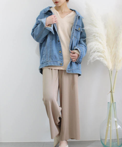 c.u.l(シーユーエル)の「【c.u.l】Gジャン オーバーサイズデニムジャケット ビッグシルエット chw758(デニムジャケット・レディース・ブルー・FREE)」の22枚目の写真