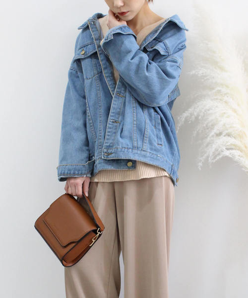 c.u.l(シーユーエル)の「【c.u.l】Gジャン オーバーサイズデニムジャケット ビッグシルエット chw758(デニムジャケット・レディース・ブルー・FREE)」の6枚目の写真