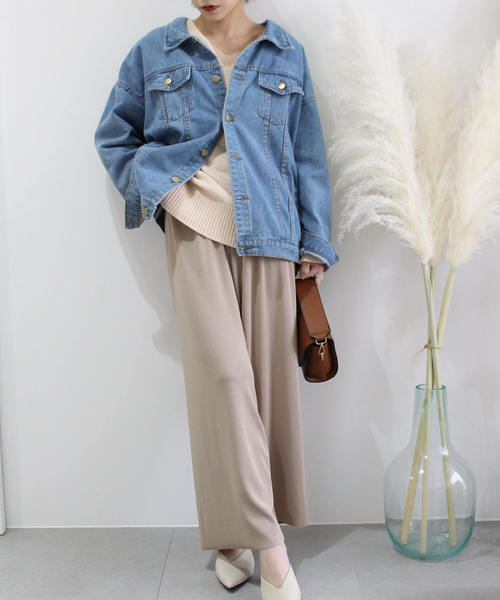 c.u.l(シーユーエル)の「【c.u.l】Gジャン オーバーサイズデニムジャケット ビッグシルエット chw758(デニムジャケット・レディース・ブルー・FREE)」の8枚目の写真