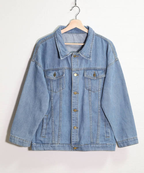 c.u.l(シーユーエル)の「【c.u.l】Gジャン オーバーサイズデニムジャケット ビッグシルエット chw758(デニムジャケット・レディース・ブルー・FREE)」の15枚目の写真