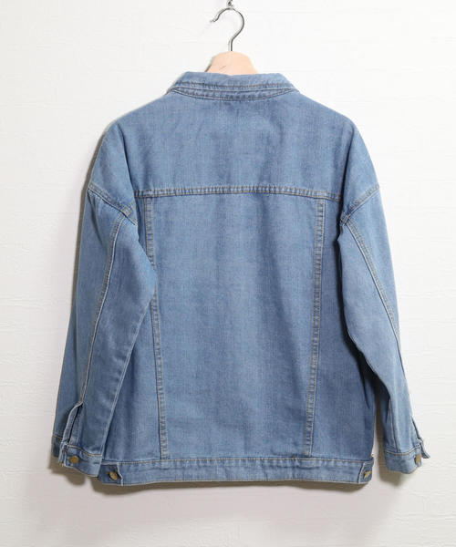 c.u.l(シーユーエル)の「【c.u.l】Gジャン オーバーサイズデニムジャケット ビッグシルエット chw758(デニムジャケット・レディース・ブルー・FREE)」の16枚目の写真