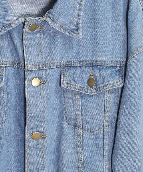 c.u.l(シーユーエル)の「【c.u.l】Gジャン オーバーサイズデニムジャケット ビッグシルエット chw758(デニムジャケット・レディース・ブルー・FREE)」の17枚目の写真