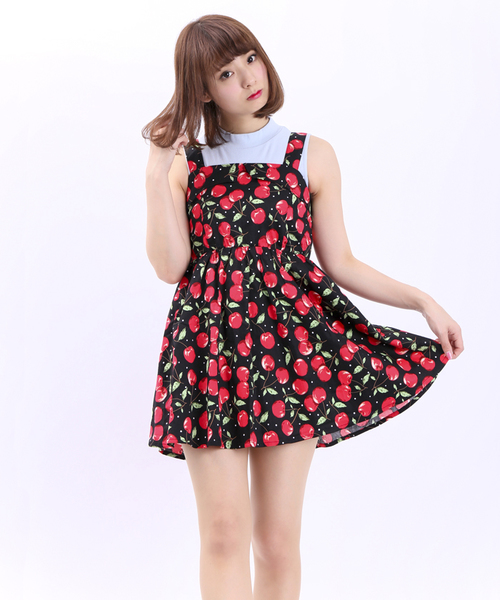 WEGO（ウィゴー）の「WEGO/チェリー柄ノースリーブワンピース