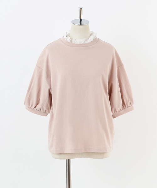 one after another NICE CLAUP（ワンアフターアナザーナイスクラップ）の「異素材フリル 衿トップス（Tシャツ/カットソー・レディース・ベージュ/アイボリー/モカ・FREE）」の16枚目の写真