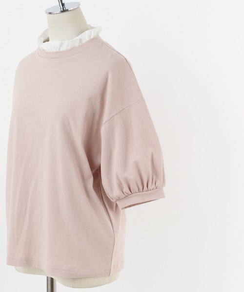 one after another NICE CLAUP（ワンアフターアナザーナイスクラップ）の「異素材フリル 衿トップス（Tシャツ/カットソー・レディース・ベージュ/アイボリー/モカ・FREE）」の18枚目の写真