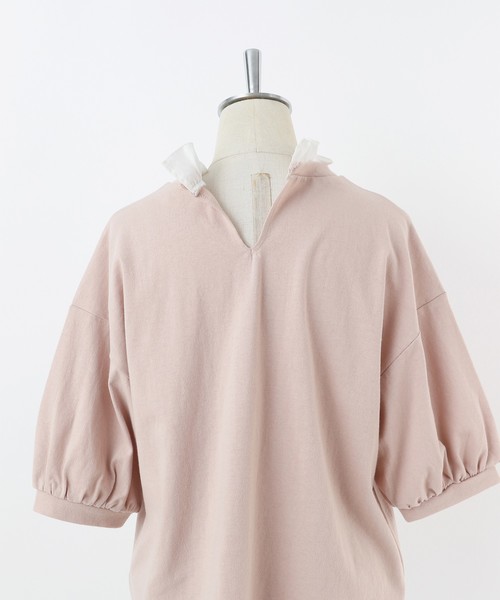 one after another NICE CLAUP（ワンアフターアナザーナイスクラップ）の「異素材フリル 衿トップス（Tシャツ/カットソー・レディース・ベージュ/アイボリー/モカ・FREE）」の21枚目の写真