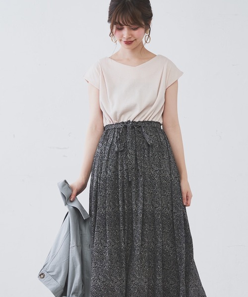 natural couture(ナチュラルクチュール)の「前後2WAYドッキングワンピース(ワンピース・レディース・アイボリー/ブラック/モカ/ミント・FREE)」の3枚目の写真
