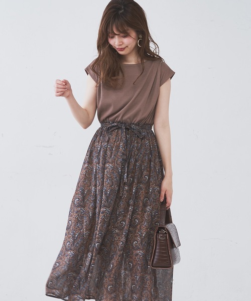 natural couture(ナチュラルクチュール)の「前後2WAYドッキングワンピース(ワンピース・レディース・アイボリー/ブラック/モカ/ミント・FREE)」の4枚目の写真