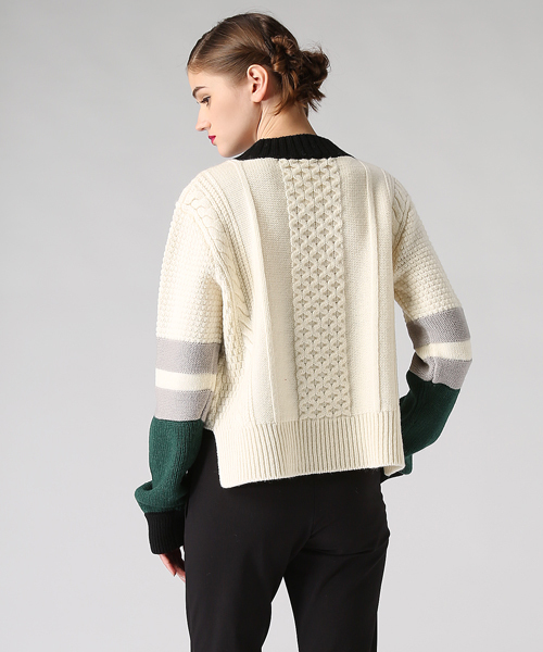 mame（マメ）の「KNIT（ニット/セーター・レディース・ホワイト/ブルー・1）」の4枚目の写真