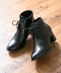 menue（メヌエ）の「チャンキーヒール ラウンドトゥ レースアップブーツ（ブーツ・レディース）」