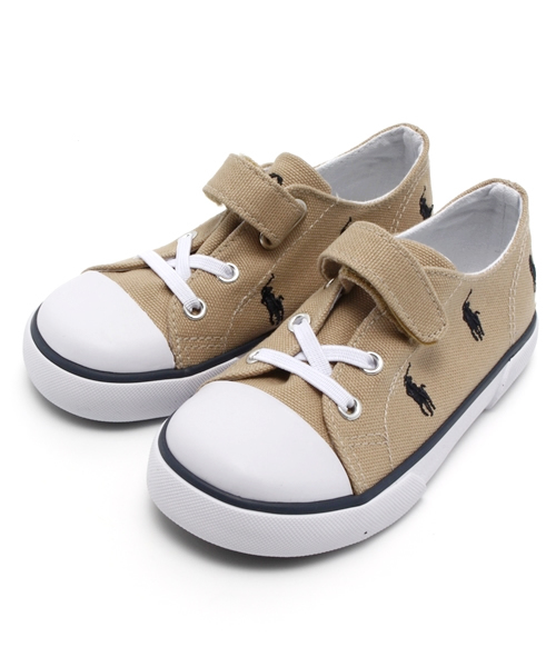 POLO RALPH LAUREN（ポロ ラルフ ローレン）の「ベビー キッズ ポロ ラルフローレン バルハーバー モノグラム刺繍 Polo BAL HARBOUR CAP TOE REPEAT（スニーカー・キッズ・ホワイト/カーキ/ピンク/ネイビー・14cm/16cm/13cm/15cm）」の3枚目の写真