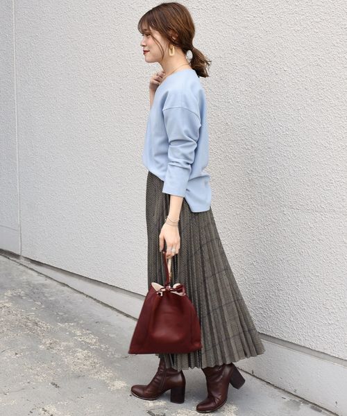 SHIPS（シップス）の「プリーツチェックスカート◇（スカート・レディース・ブラウン/ベージュ系その他/グリーン・ONE SIZE）」の5枚目の写真