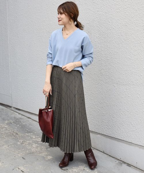 SHIPS（シップス）の「プリーツチェックスカート◇（スカート・レディース・ブラウン/ベージュ系その他/グリーン・ONE SIZE）」の6枚目の写真