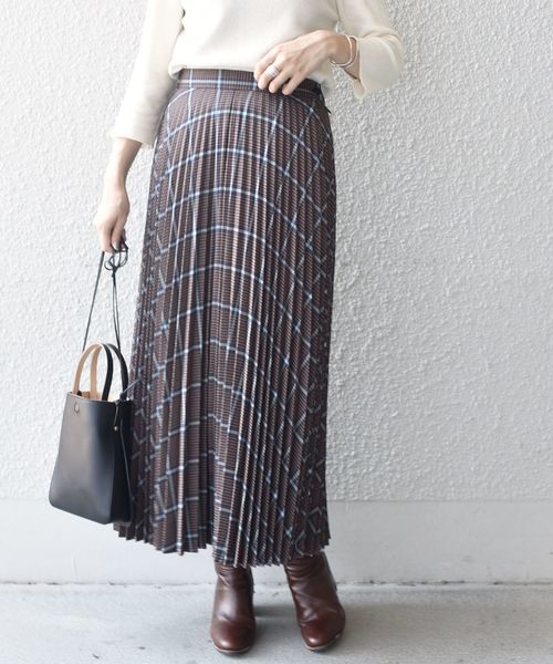 SHIPS（シップス）の「プリーツチェックスカート◇（スカート・レディース・ブラウン/ベージュ系その他/グリーン・ONE SIZE）」の7枚目の写真