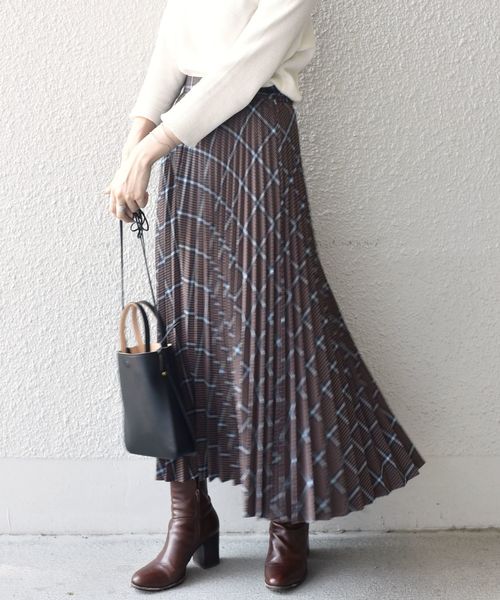 SHIPS（シップス）の「プリーツチェックスカート◇（スカート・レディース・ブラウン/ベージュ系その他/グリーン・ONE SIZE）」の8枚目の写真