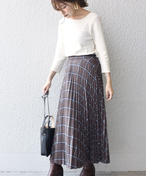 SHIPS（シップス）の「プリーツチェックスカート◇（スカート・レディース・ブラウン/ベージュ系その他/グリーン・ONE SIZE）」の9枚目の写真